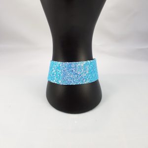 Blauwe holografische glitter armband