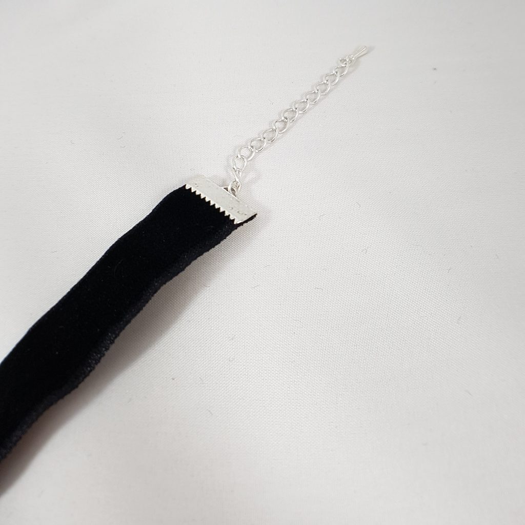 Zwarte fluwelen choker met spiegel stenen - Afbeelding 3