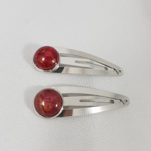 Rood marmeren haarclips