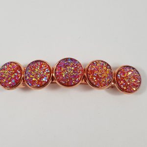 Roze glinsterende druzy haar clip