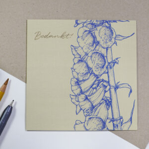 'Bedankt' wenskaart met bloem illustratie