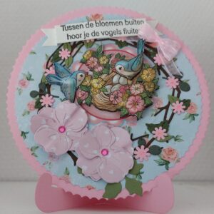 Rond roze kaartje