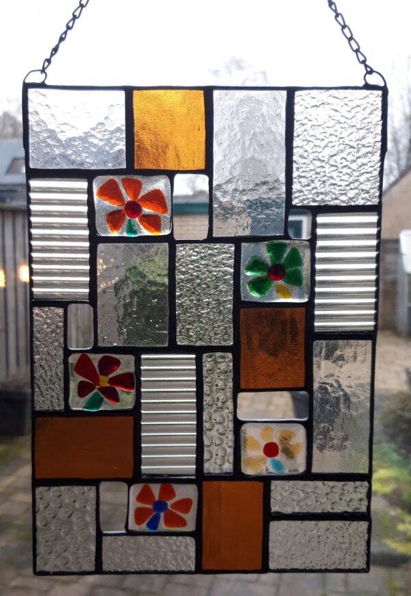 Raamhanger met bloemen glas - Afbeelding 2