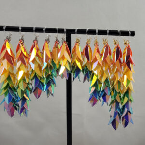 Holografische regenboog clip oorbellen
