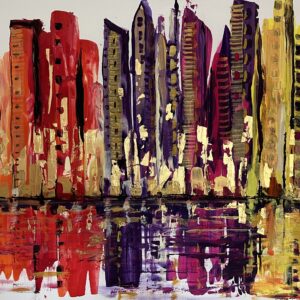 City acrylschilderij 115x75 cm