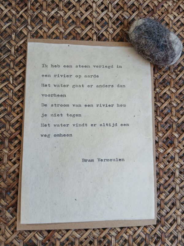 Getypte tekst, Ik heb een steen verlegd en een mooie trooststeen in een zakje - Afbeelding 2